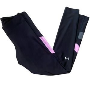 Under Armour Compression Training Yoga Running Pants Heat Gear Black Pink S